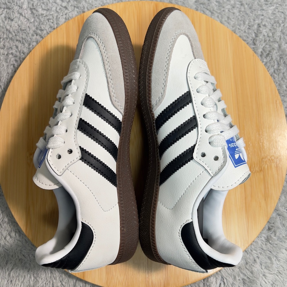 Adidas Samba Vegan Men's Size 5 White Black Gum Sole FW2427 Unisex Women's 6.5 - Picture 7 of 11